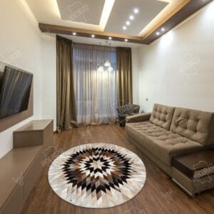 COWHIDE LEATHER RUG - Handcrafted Cowhide Rug for Decor by Hideorzo