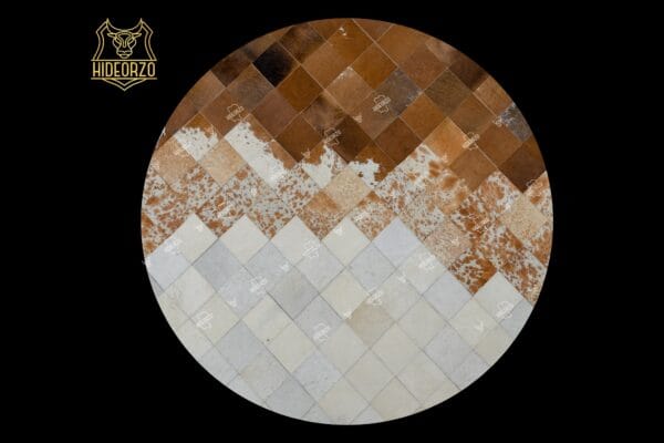Handcrafted Original CowhideLeather Rug for Decor by Hideorzo