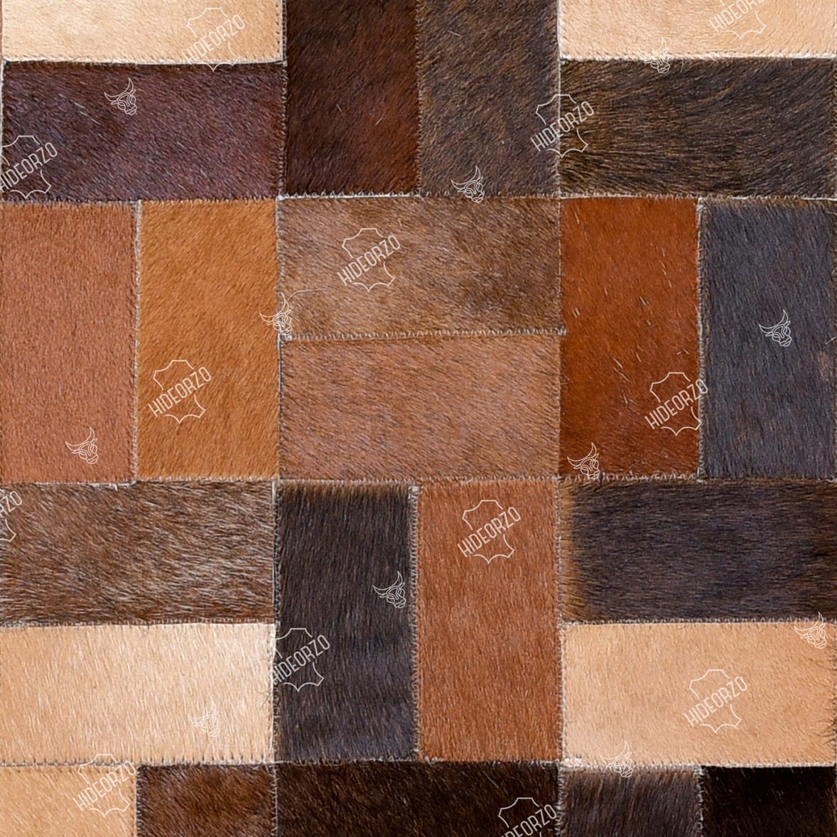 LUXURIOUS COWHIDE PATCHWORK TABLE RUNNER | COCOS Handcrafted Cowhide Table Runner for Decor by Hideorzo