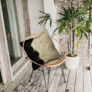 Handcrafted Cowhide Cushion for Décor by Hideorzo