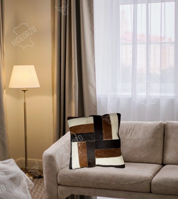 Handcrafted Cowhide Cushion for Decor by Hideorzo