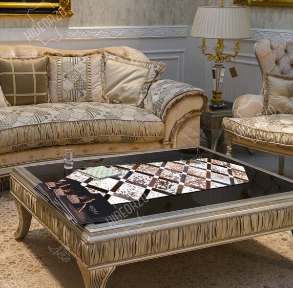 Handcrafted Cowhide Table Runner