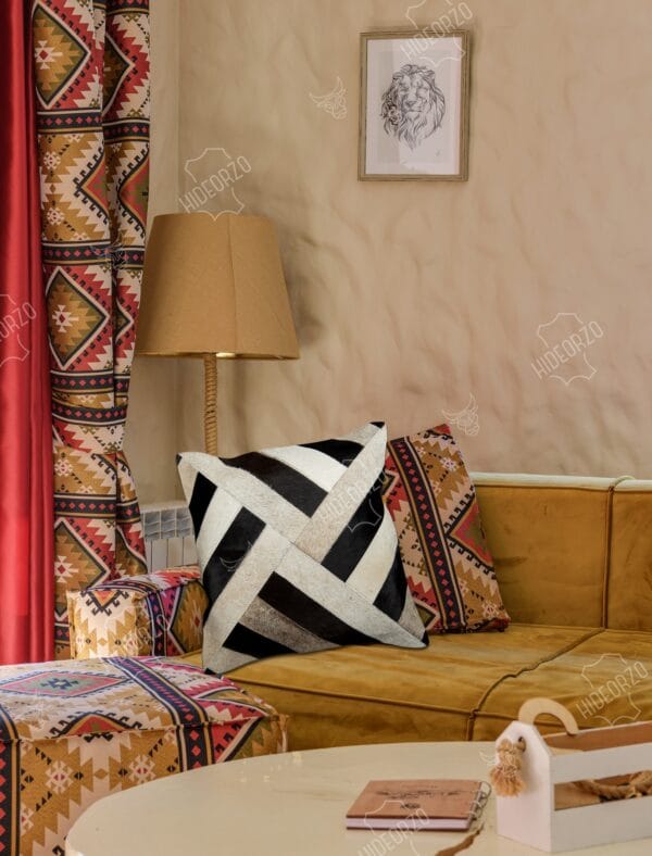 Handcrafted Cowhide Cushion for Decor by Hideorzo