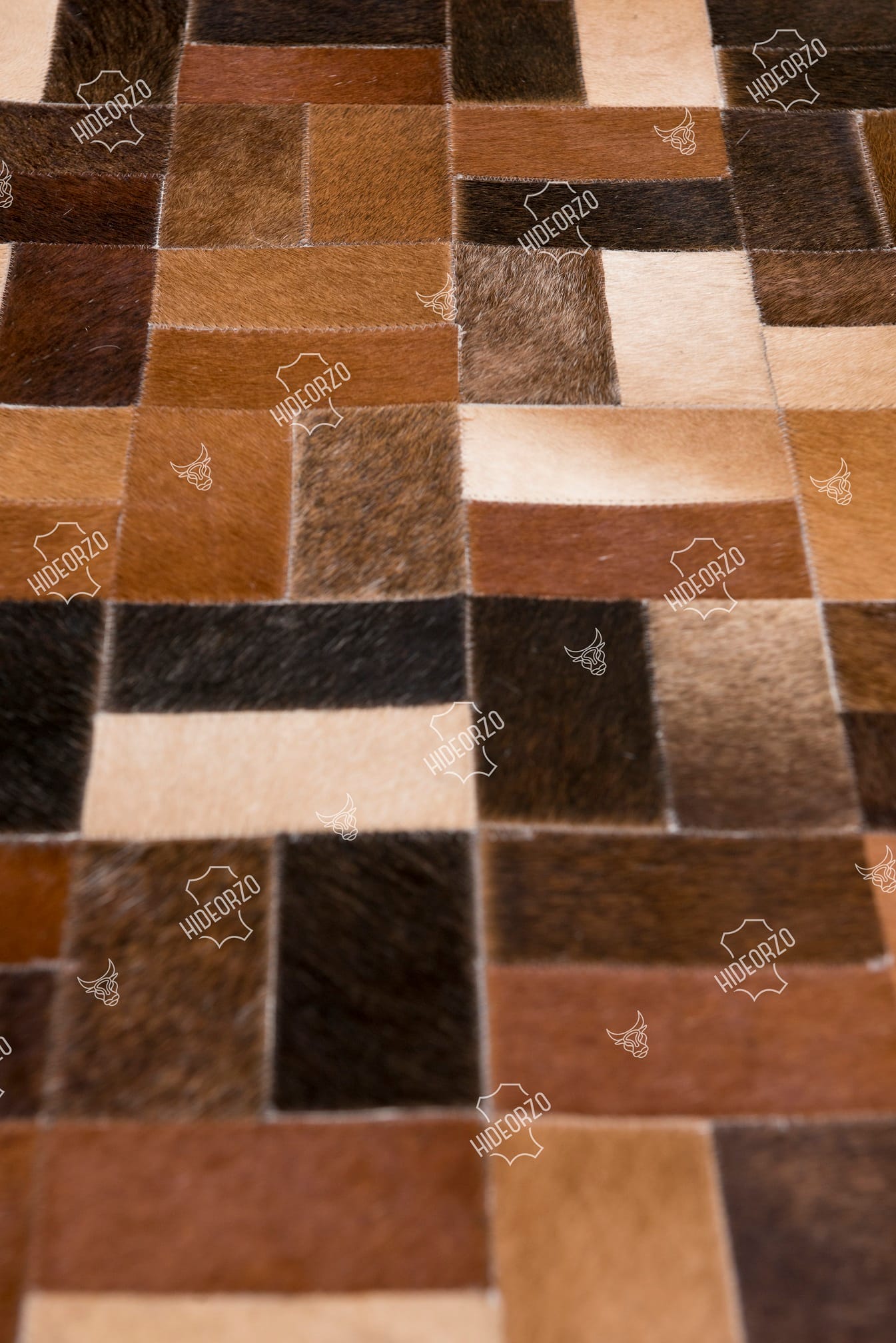 LUXURIOUS COWHIDE PATCHWORK TABLE RUNNER | COCOS Handcrafted Cowhide Table Runner for Decor by HIdeorzo