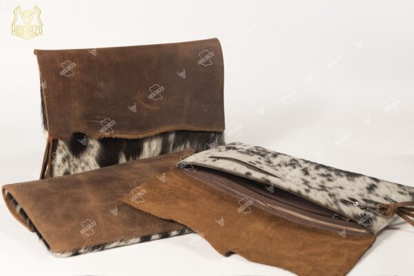 Original Cowhide Hair on and Horse leather Pouch
