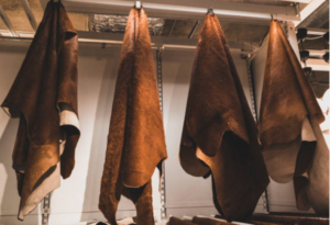 Hanging cowhide